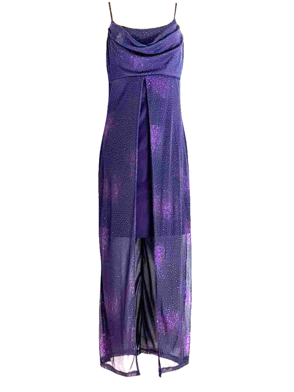 Rocket Candy Y2K 90s Purple Glitter Babydoll Vintage Slip Dress Fairy Prom sz M